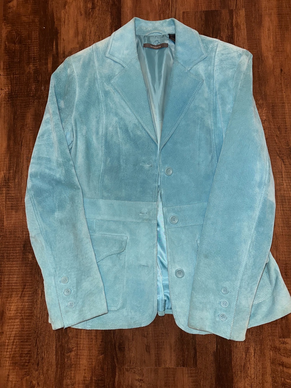 Liz Claiborne Light Blue Suede Blazer
